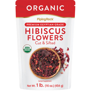 Hibiscus Flowers Cut & Sifted (Organic), 1 lb (454 g) Bag