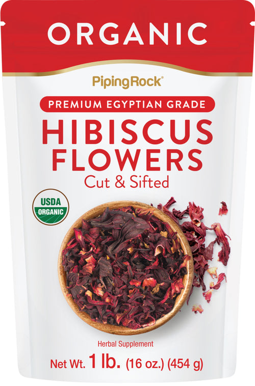Hibiscus Flowers Cut & Sifted (Organic), 1 lb (454 g) Bag