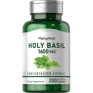 Poudre de basilic sacré Tulsi 1600 mg 200 Gélules à libération rapide     