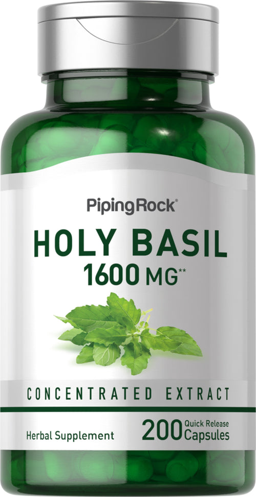 Busuioc sfânt Tulsi 1600 mg 200 Capsule cu eliberare rapidă     