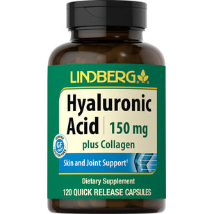 Hyaluronsyre pluss kollagen 150 mg 120 Hurtigvirkende kapsler     