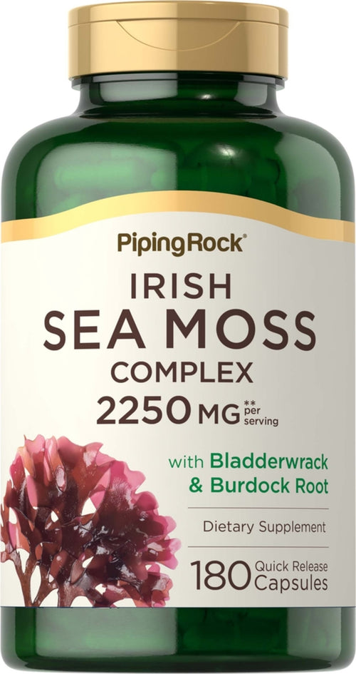 Irish Sea Moss Complex with Bladderwrack & Burdock Root, 2250 mg (per serving), 180 Quick Release Capsules
