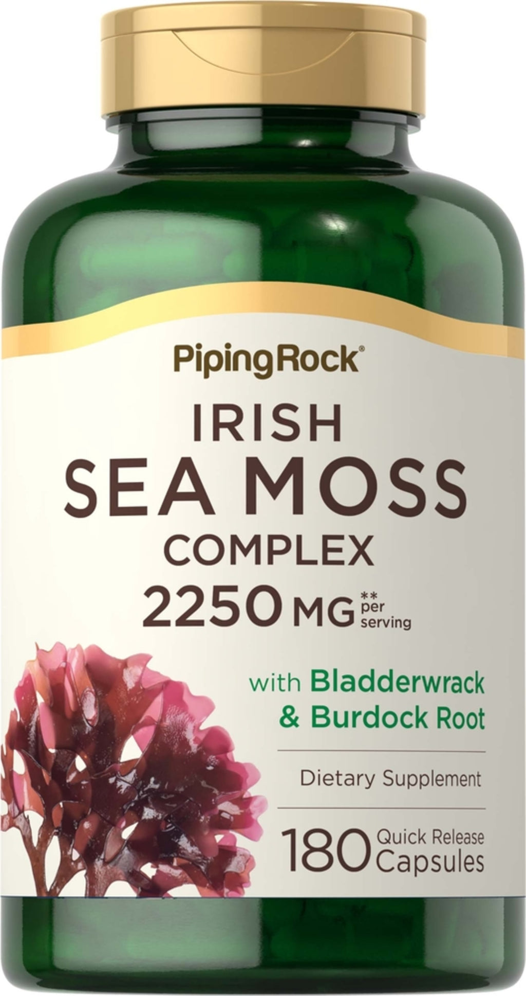 Organic Irish Sea Moss Capsules, Nature's Craft, Sea Moss and Bladderwrack, 90 Capsules