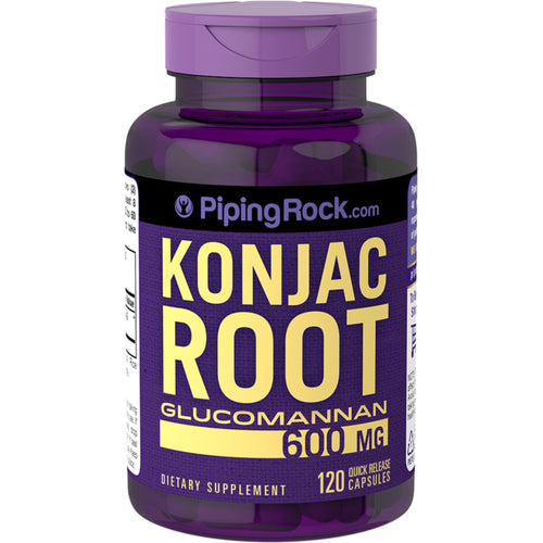 Fibra de raíz de konjac - Glucomanaro  600 mg 120 Cápsulas de liberación rápida     