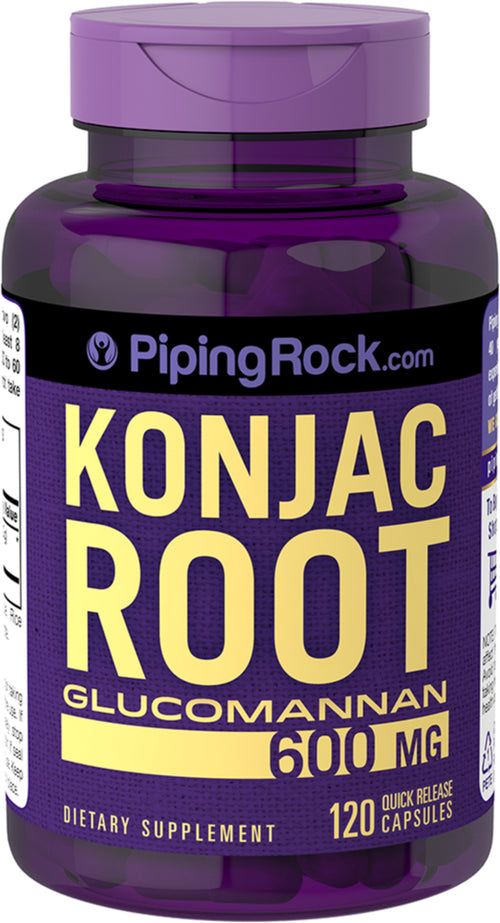 Fibre de racine de konjac Glucomannane 600 mg 120 Gélules à libération rapide     