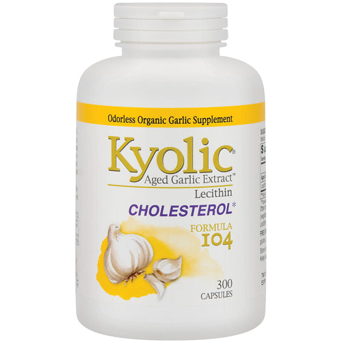Выдержанный чесночный экстракт Kyolic (формула 104 для снижения уровня холестерина с лецитином) 300 Капсулы       