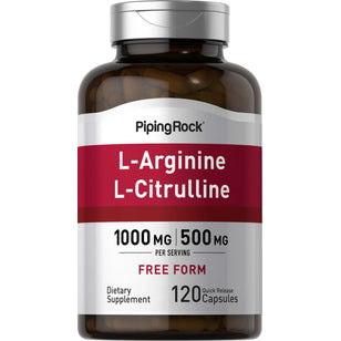 L-아르기닌 500 mg & 시트룰린 250 mg 1000/500 mg 120 빠르게 방출되는 캡슐     