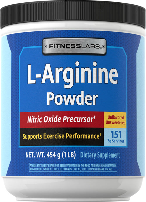 L-arginin Pulver 3000 mg (pr. dosering) 1 pund 454 g Flaske  