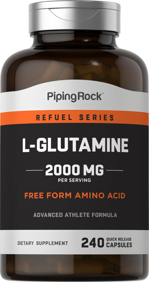 L-glutamina 2000 mg (por dose) 240 Cápsulas de Rápida Absorção     