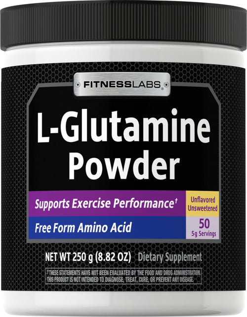 L-glutamiinijauhe 5000 mg 250 g 8.82 oz Pullo  