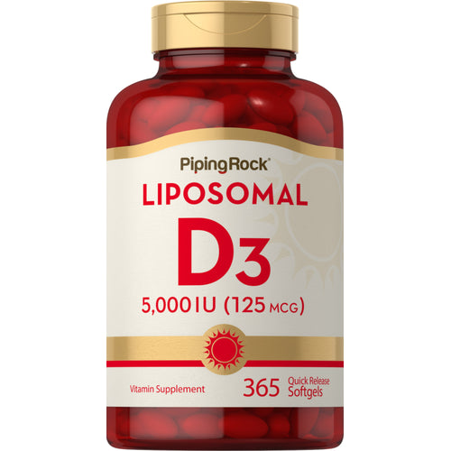 Vitamina D3 liposomiale 5,000 IU 365 Capsule in gelatina molle a rilascio rapido     