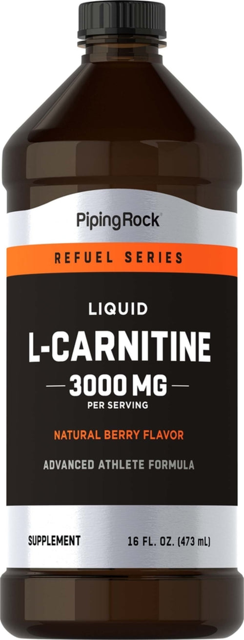 L-Carnitine liquide (baies naturelles) 3000 mg (par portion) 16 onces liquides 473 mL Compte-gouttes en verre  