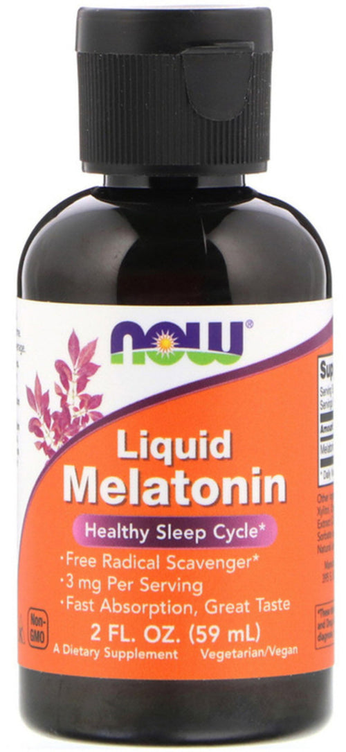 Mélatonine Liquide 3 mg 2 onces liquides 59 mL Compte-gouttes en verre    