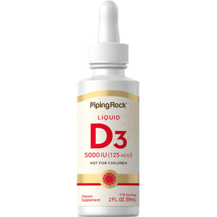 Vitamina D3 líquida  5000 IU 2 fl oz 59 mL Frasco con dosificador  