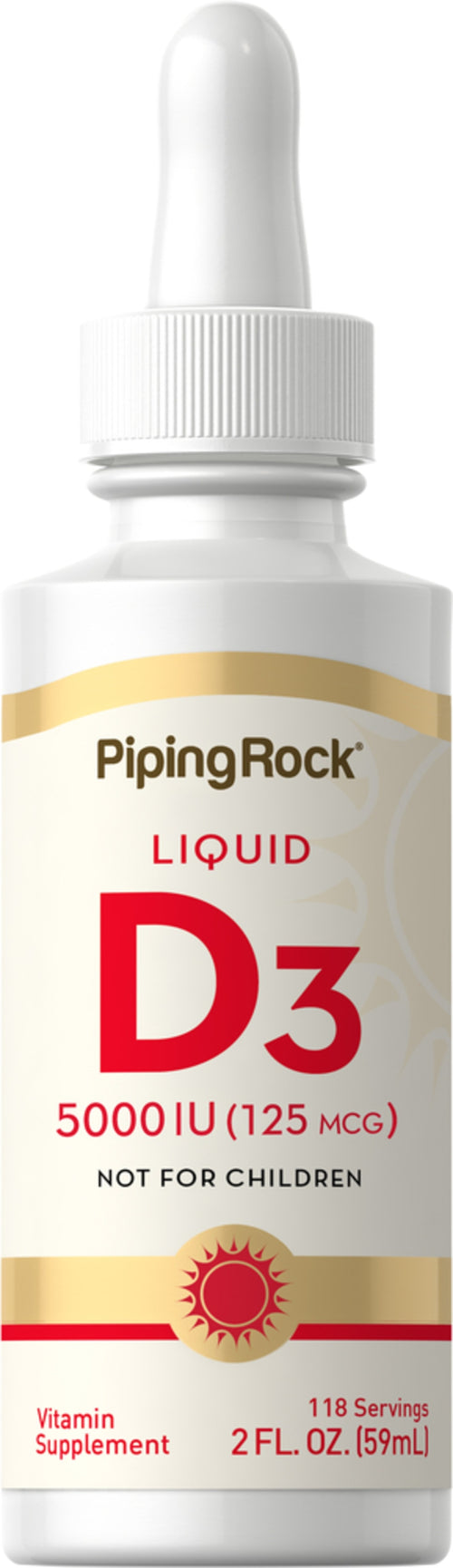 Nestemäinen D3-vitamiini  5000 IU 2 fl oz 59 ml Pipettipullo  