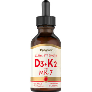 Ekstra jaki vitamin D3 i K-2 2 fl oz 59 mL Bočica s kapaljkom    