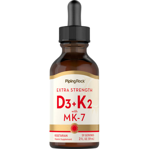 Витамины D3 и K-2 с повышенной силой действия 2 Жидкая Унция  59 мл Флакон с Пипеткой     
