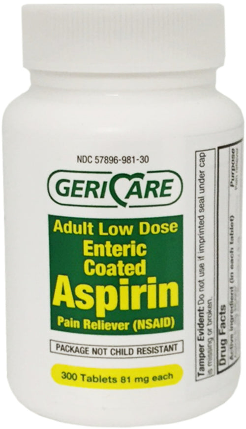 Low Dose Aspirin 81 มก. แบบเม็ด,81 mg เม็ดเคลือบแบบแตกตัวในลำไส้ 300 เม็ด    