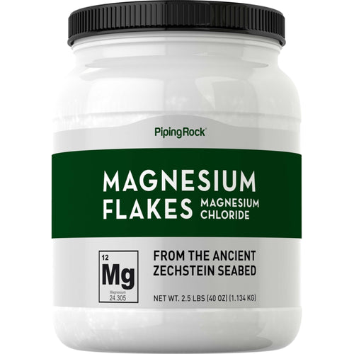 Flingor av magnesiumklorid från uråldrig Zechstein-mineraler 2.5 pund 40 oz Flaska    