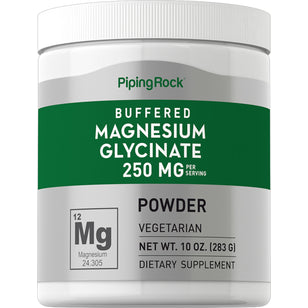 マグネシウムグリシンパウダー 250 mg (1 回分) 10 oz 283 g ボトル  