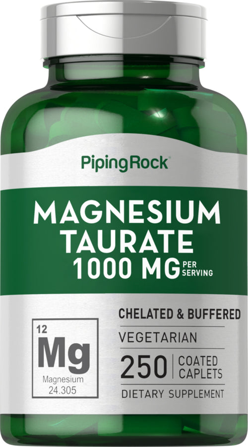 Magnesium Taurate, 1000 mg (per serving), 250 Coated Caplets Bottle