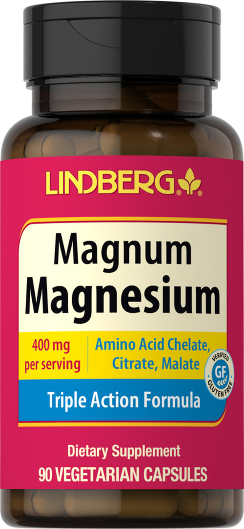 Mega-Magnésio 400 mg (por dose) 90 Cápsulas vegetarianas     
