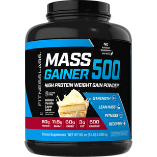 Mass Gainer 500 (Natural Vanilla), 5 lb (2.268 kg) Bottle