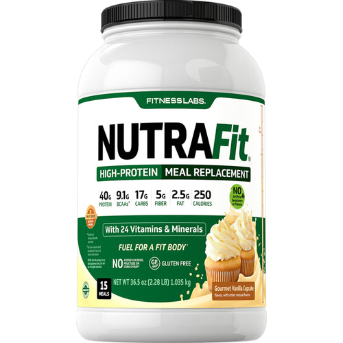Shake substitut de repas NutraFit (arôme vanille naturelle) 2.28 kg 1.035 kg Bouteille    