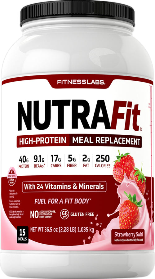 Batido para sustitución de comidas NutraFit (sabor Strawberry Swirl) 2.28 lbs 1.035 Kg Botella/Frasco    
