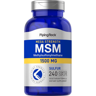 Mega MSM + Sulfur 1500 mg 240 Overtrukne kapsler     