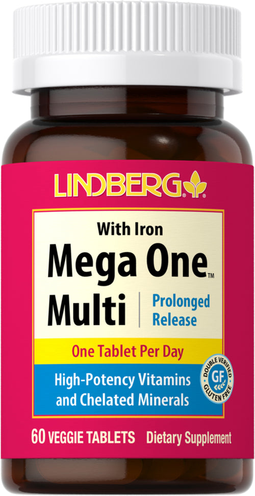 Mega One Multi met ijzer (geprolongeerde afgifte) 60 Vegetarische tabletten       