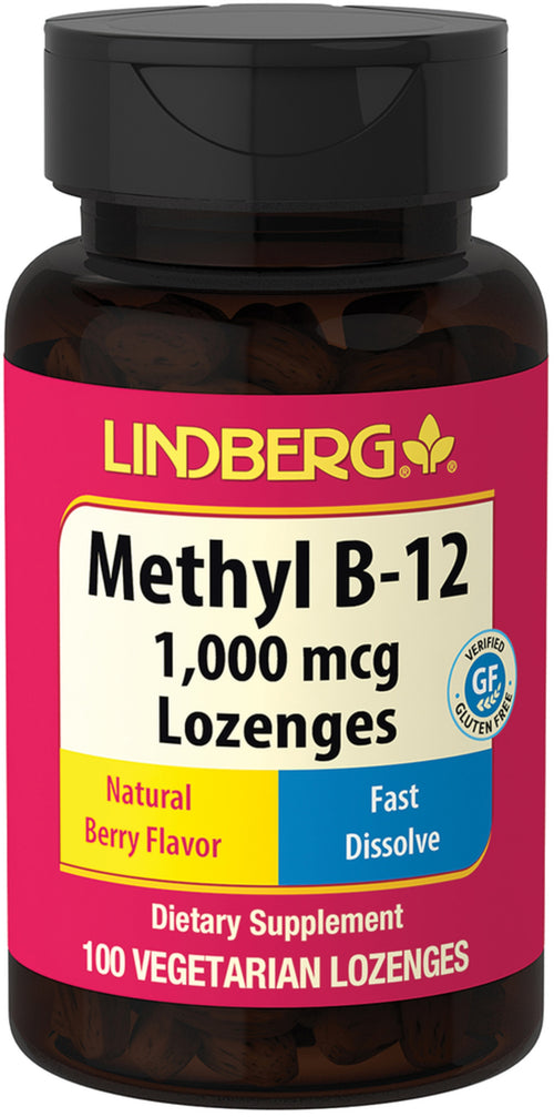 Methyl-B-12-tabletjes (natuurlijke bes) 1000 mcg 100 Vegetarische zuigtabletten     