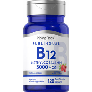 Metylkobalamin B-12 (sublingual) 5000 mcg 120 Snabbupplösande tabletter     