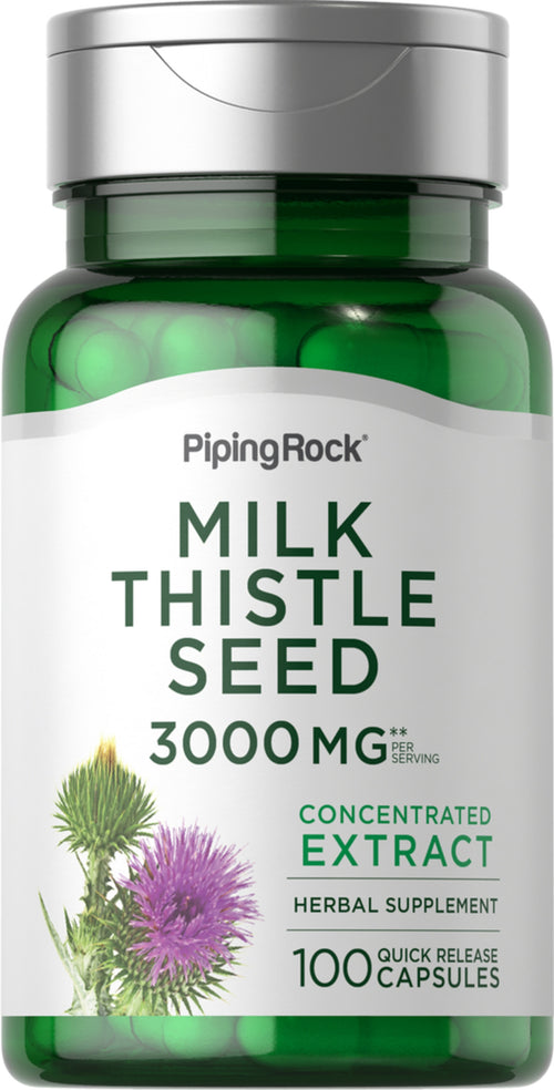 Extracto semilla de cardo mariano  3000 mg (por porción) 100 Cápsulas de liberación rápida     
