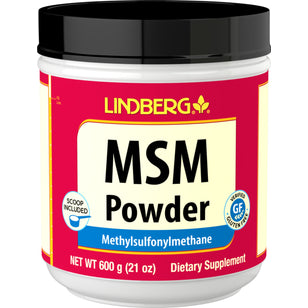 MSM (methylsulfonylmethan) -pulver 4000 mg (pr. dosering) 21 oz 600 g Flaske  