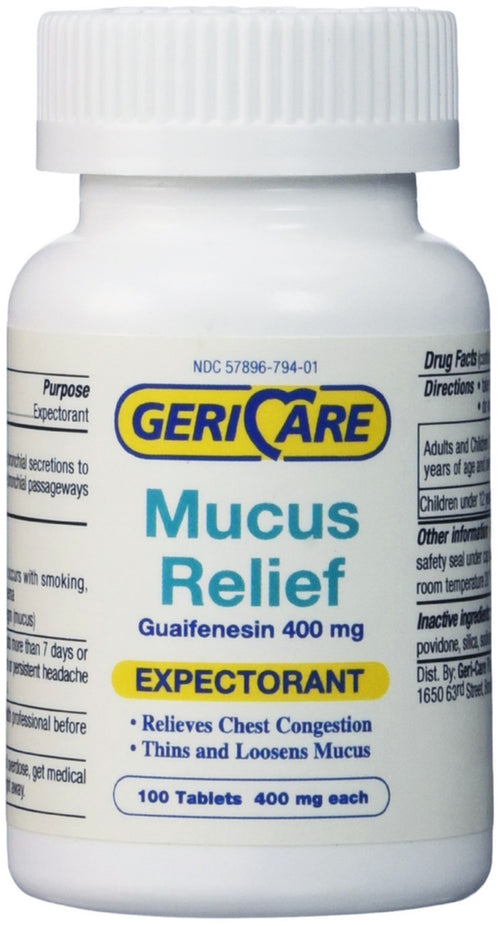 Expectorante (guaifenesina), 400 mg Comparar con Mucinex 100 Tabletlər     