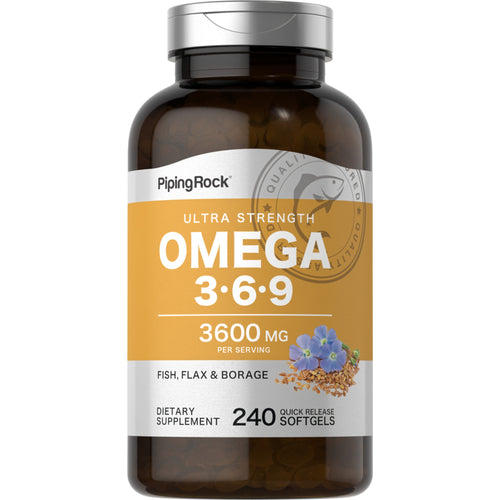 Multi omega 3-6-9 vis, vlas en bernagie 240 Snel afgevende softgels       