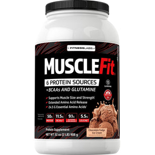 โปรตีน MuscleFIt (ไอศกรีมช็อกโกแลต) 2 ปอนด์ 908 g ขวด    