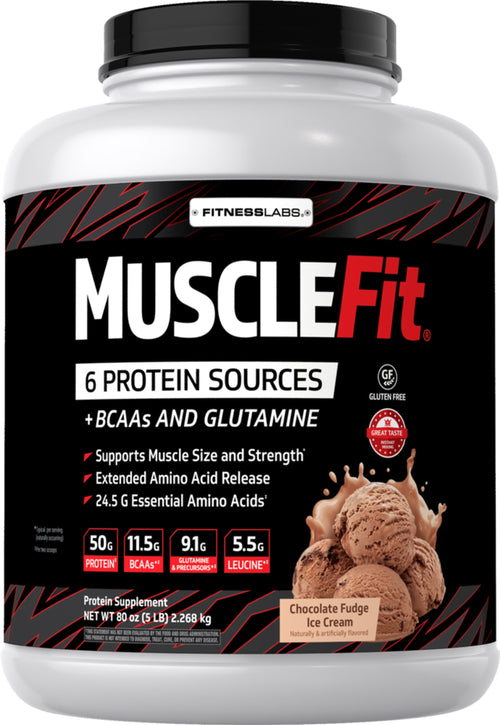 MuscleFIt Protein (Schokoladeneis) 5 lb 2.268 Kg Flasche    