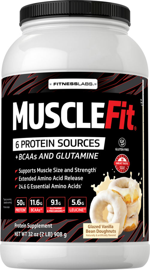 MuscleFit-protein (vaniljeis) 2 pund 908 g Flaske    