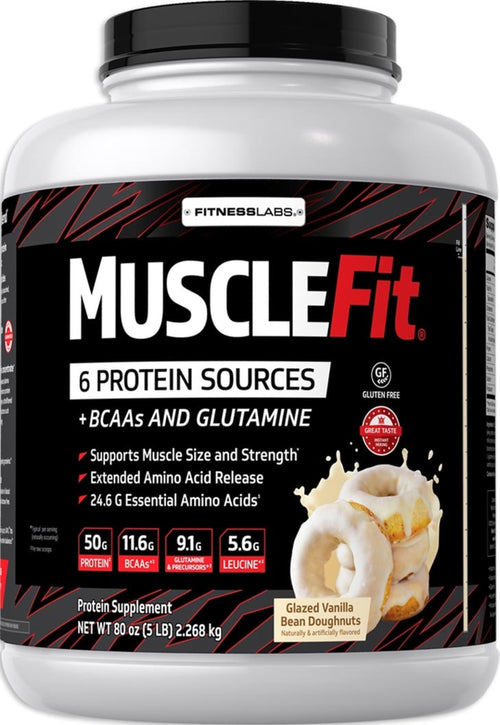 โปรตีน MuscleFIt (ไอศกรีมวานิลลา) 5 ปอนด์ 2.268 กก. ขวด    