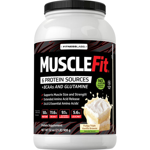 MuscleFit fehérje (természetes vanília) 2 font 908 g Palack    