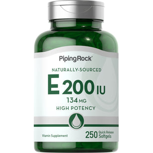 Vitamine E naturelle -  200 IU 250 Capsules molles à libération rapide     