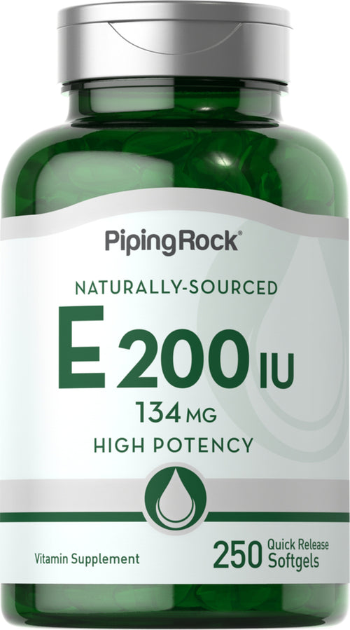 Vitamina E Naturală 200 IU 250 Geluri cu eliberare rapidă     