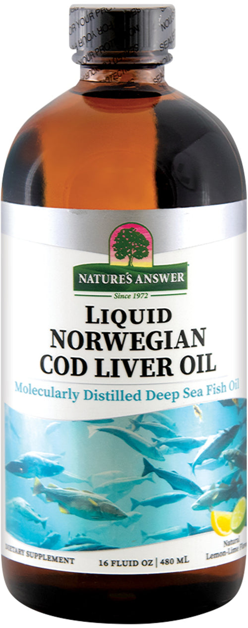Norwegian Cod Liver Oil Liquid (Lemon Lime), 16 fl oz (480 mL) Bottle