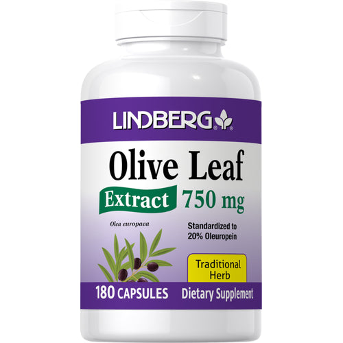 Olive Leaf Standardized Extract, 750 mg, 180 Capsules