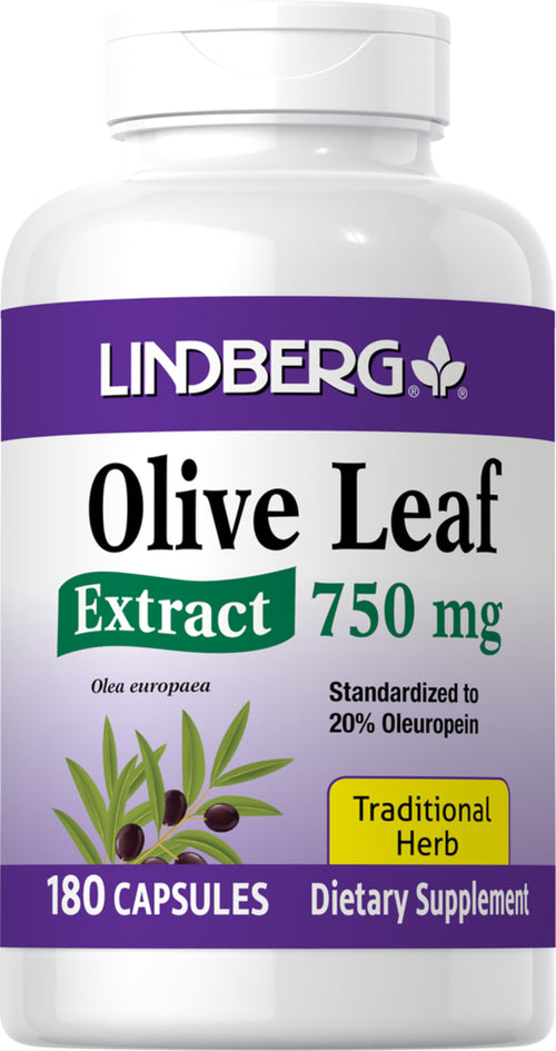 Standardisert ekstrakt fra olivenblader 750 mg 180 Kapsler     
