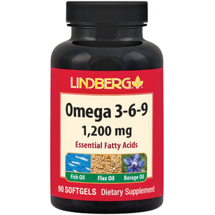 Omega 3-6-9 Fisch, Leinsamen u. Borretsch 1200 mg 90 Weichkapseln     