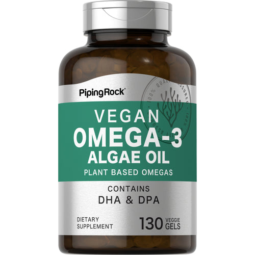 Omega - 3 Algae Oil Vegan, 130 Veggie Gels Bottle