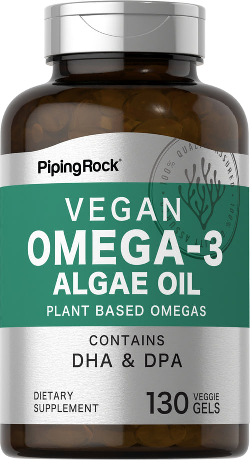 Omega - 3 Algae Oil Vegan, 130 Veggie Gels Bottle